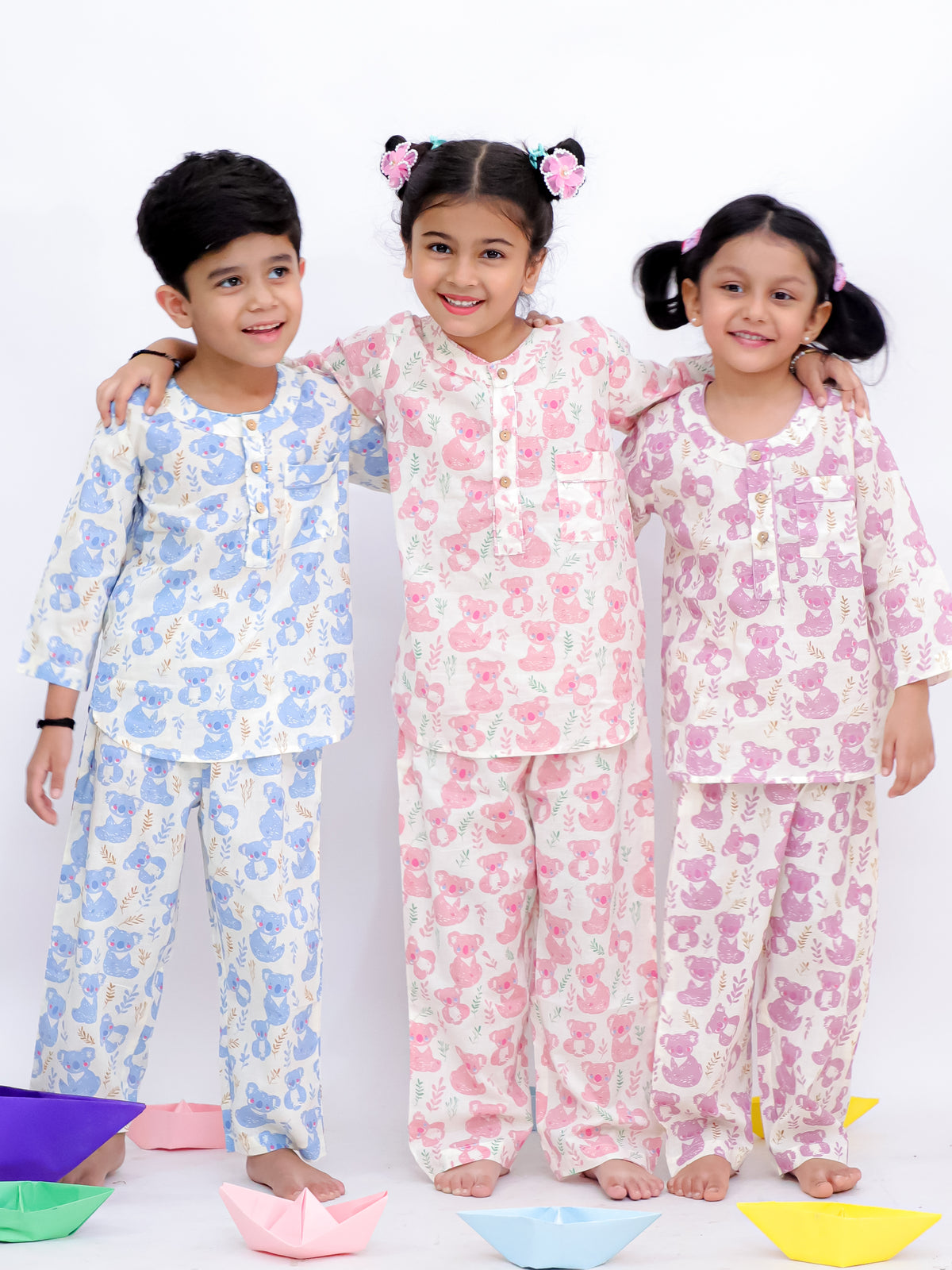 Comfy Night Cute Purple Printed Night Suit Set