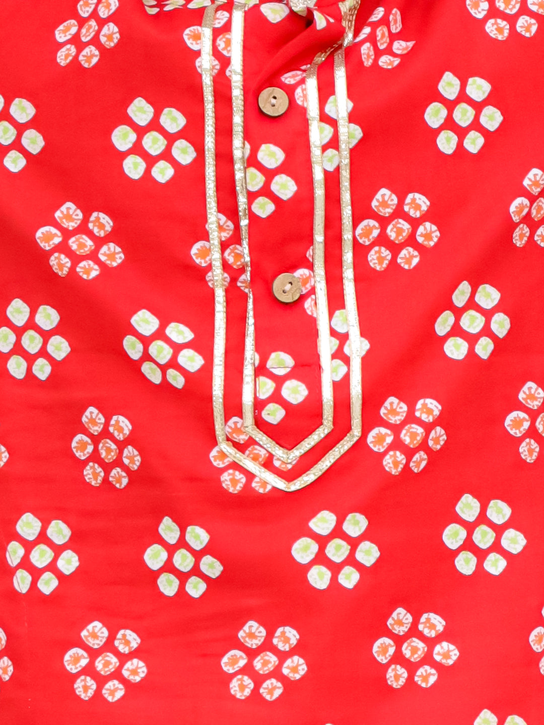 Rangrez Red Jaipuri Bandhani Kurta Pajama Set