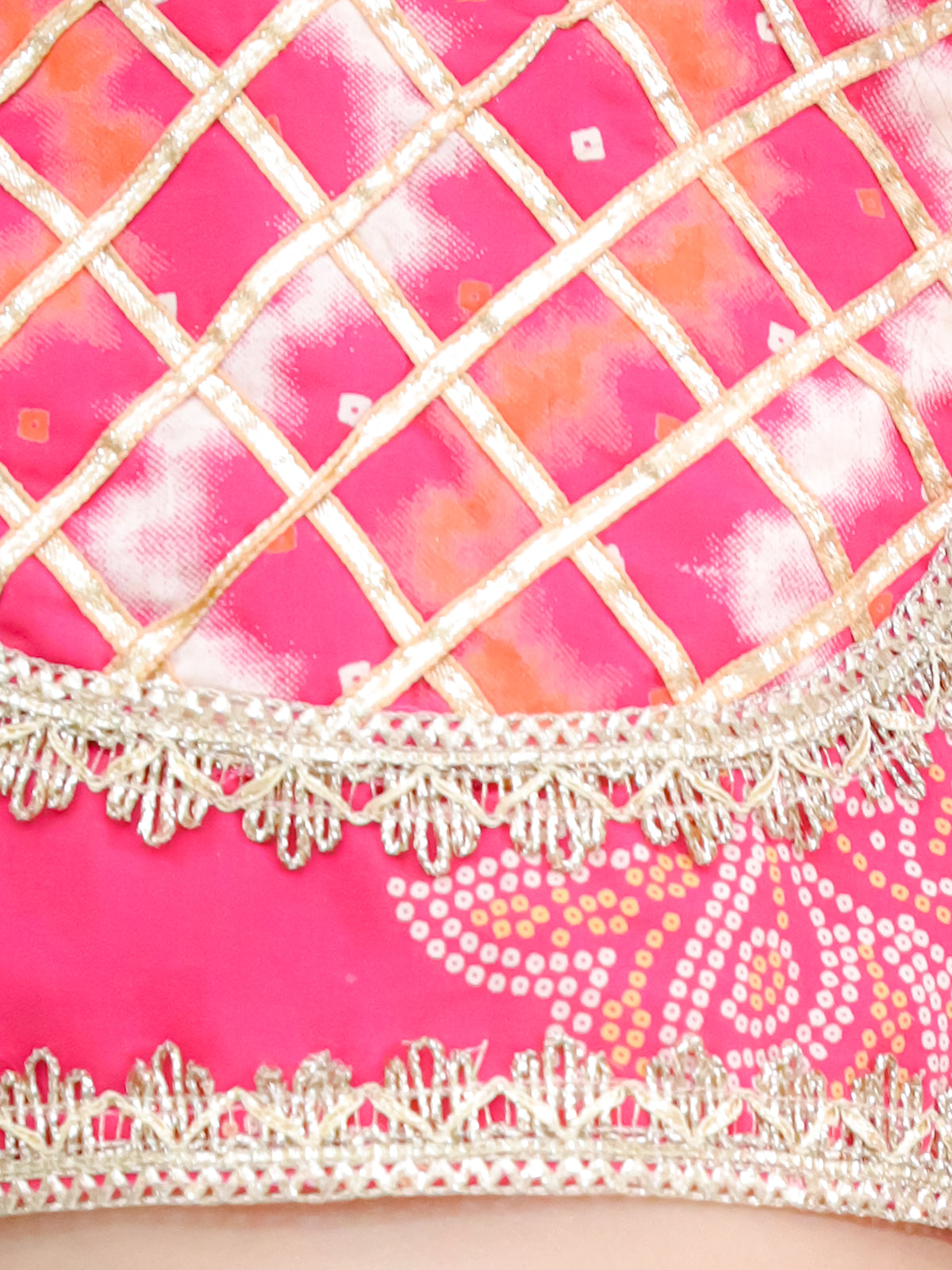 Gulabi Bagh Pink Girls Lehenga Choli With Printed Mul Dupatta