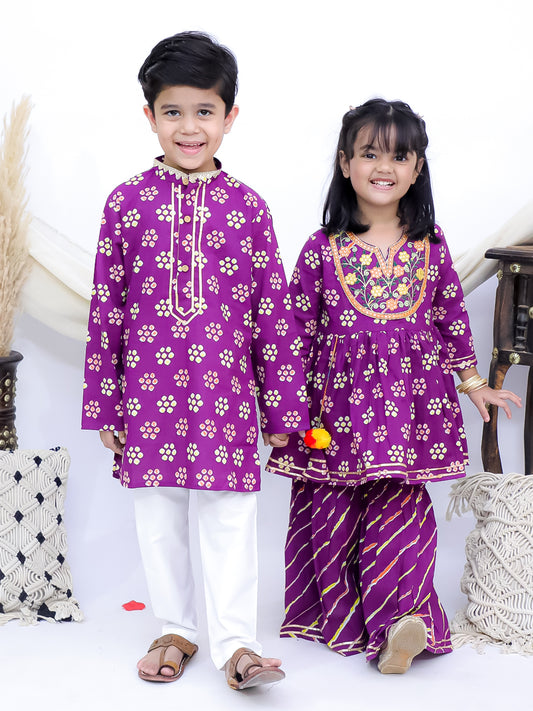 Rangrez Regal Purple Sibling Set