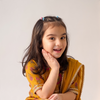 Sanjh Yellow Floral Girls Kurti lehenga with Dupatta