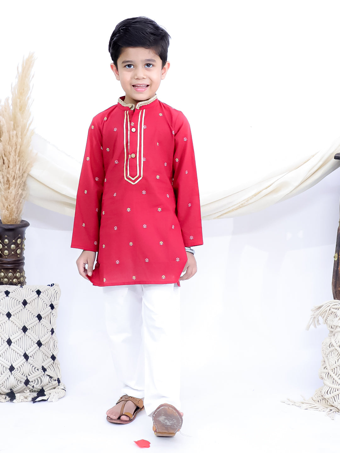 Gulzaar Magenta Jaipuri Kurta Pajama Set