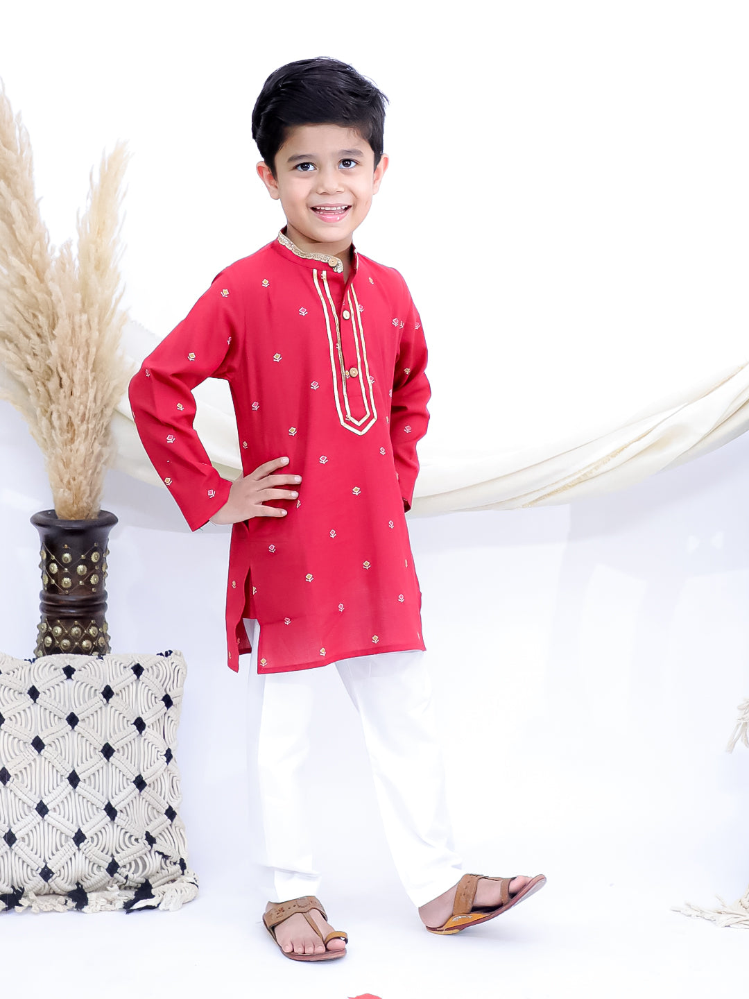 Gulzaar Magenta Jaipuri Kurta Pajama Set