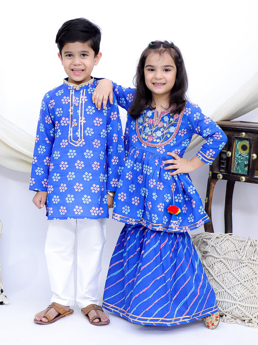 Rangrez Royal Blue Sibling Set