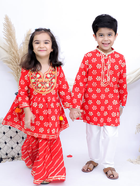 Rangrez Crimson Red Sibling Set