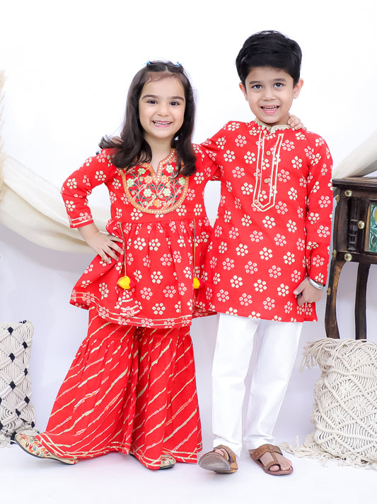 Rangrez Crimson Red Sibling Set