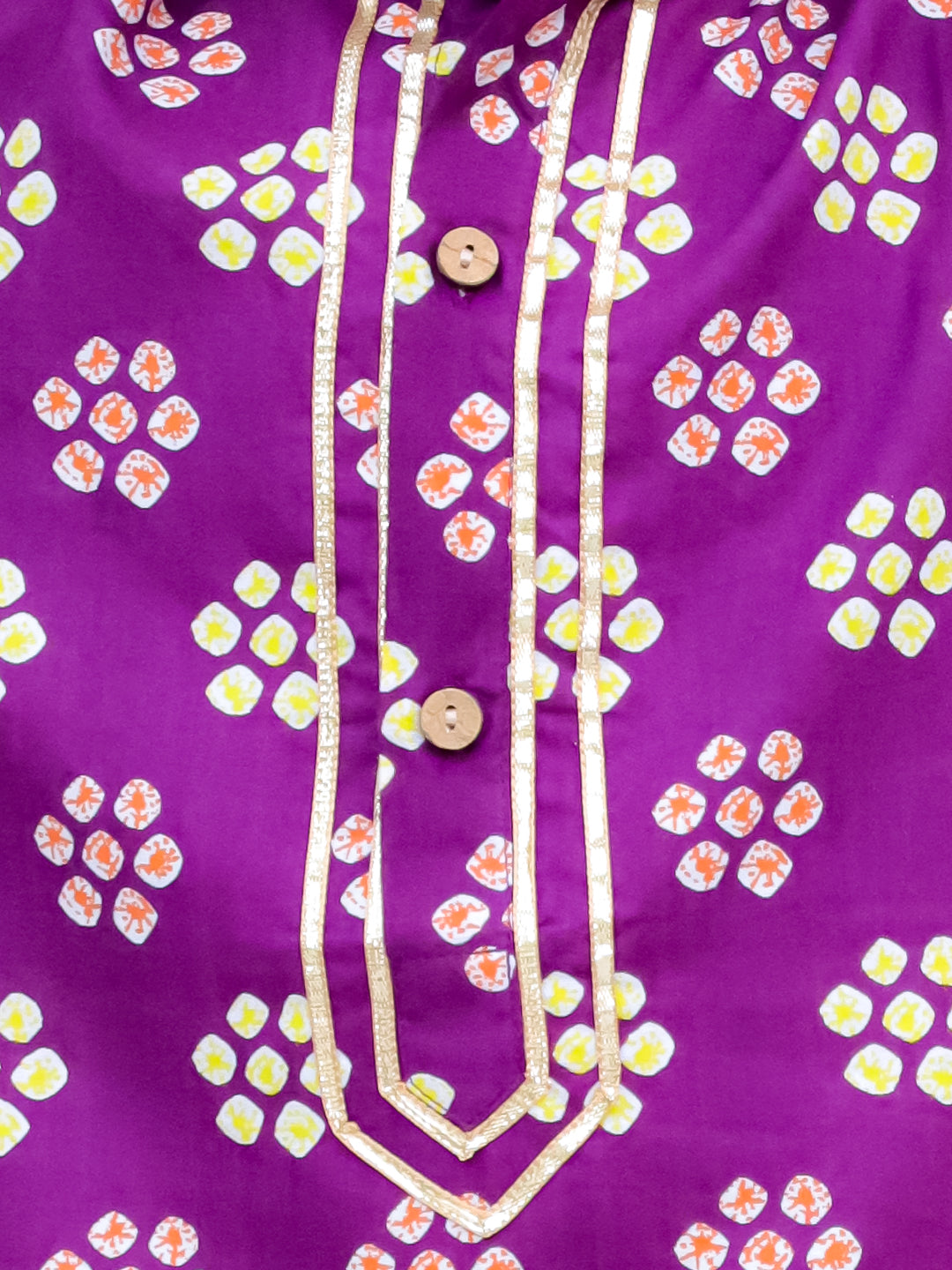 Rang Mahal Purple Jaipuri Bandhani Kurta Pajama Set
