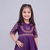 Hawa Mahal Purple Girls Embroidered Kurti Dhoti