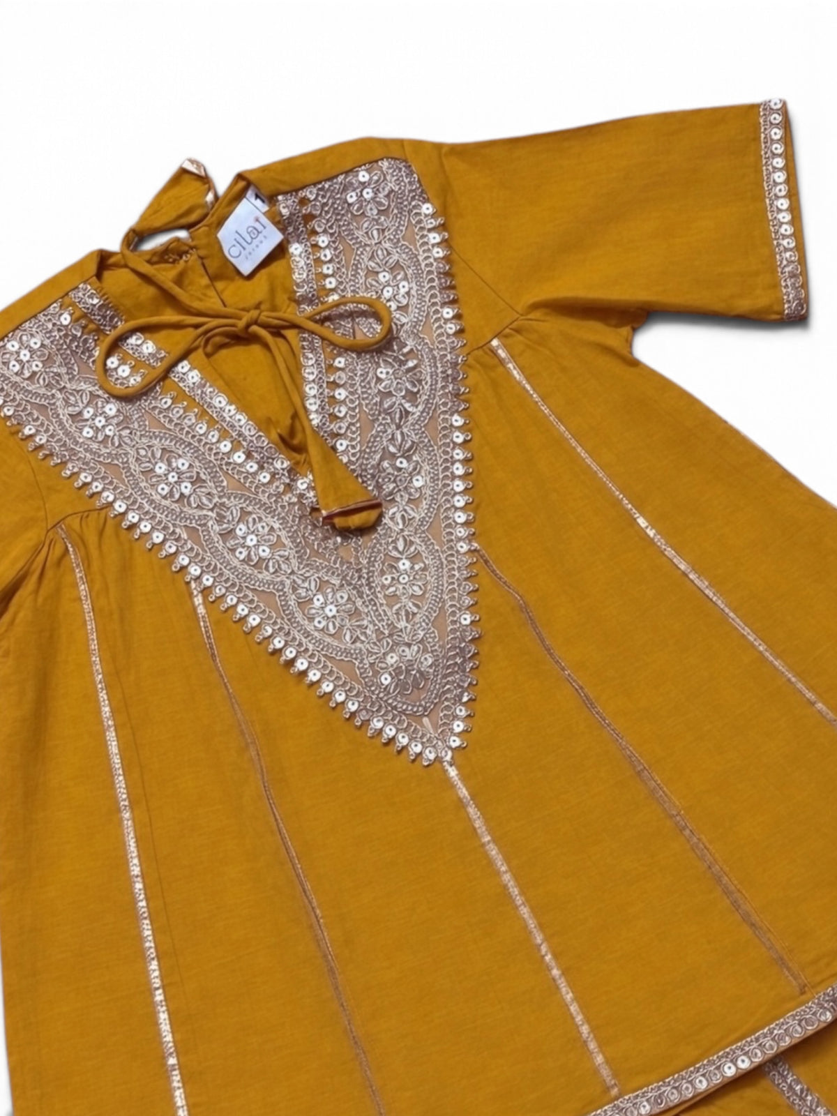 Amer Yellow Girls kurti dhoti