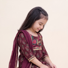 Sanjh Mehroon Floral Girls Kurti lehenga with Dupatta