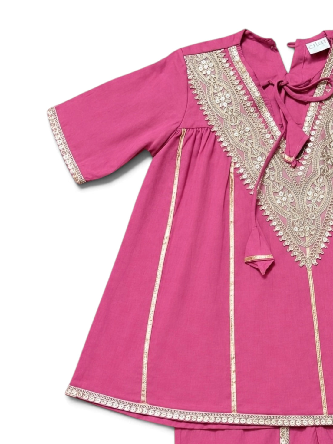 Amer Pink Girls Dhoti Kurti