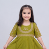 Hawa Mahal Green Embroidery Girls Dhoti Kurti