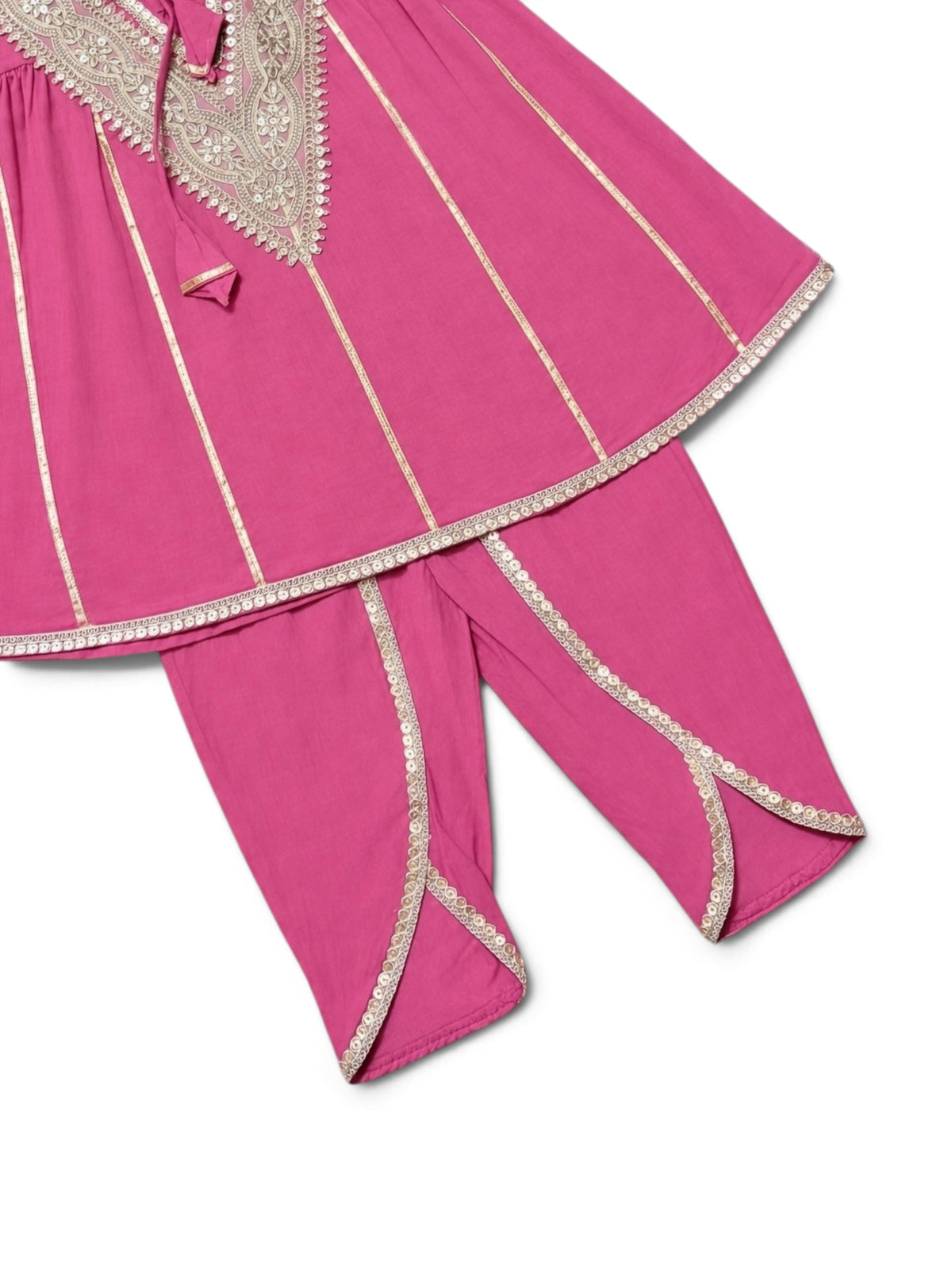 Amer Pink Girls Dhoti Kurti