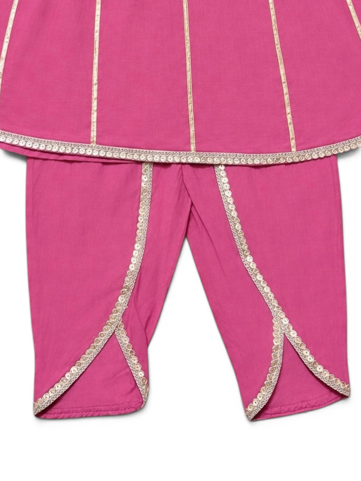 Amer Pink Girls Dhoti Kurti