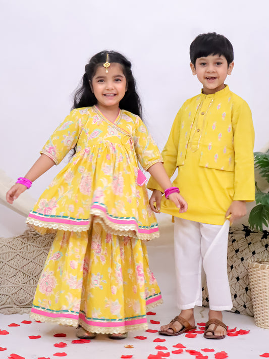 Rangrez Sunshine Yellow Sibling Set