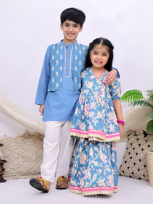 Rangrez Powder Blue Sibling Set