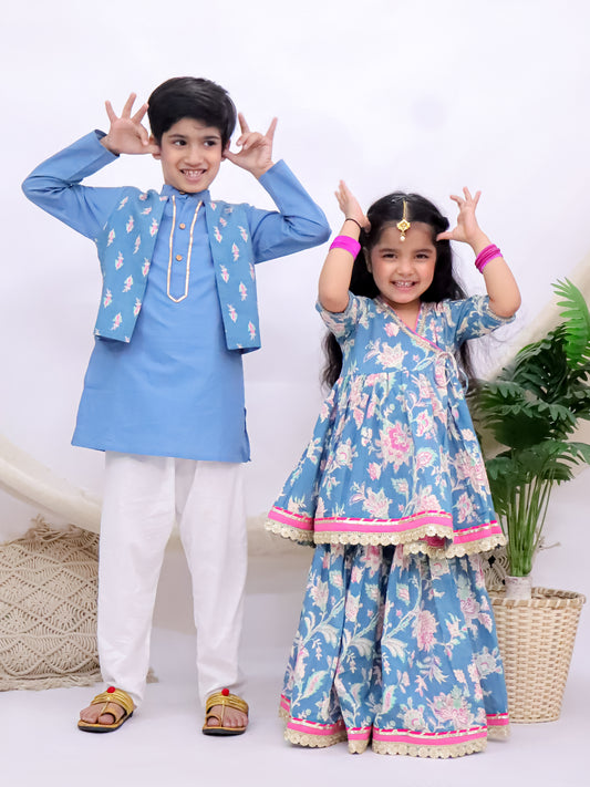 Rangrez Powder Blue Sibling Set